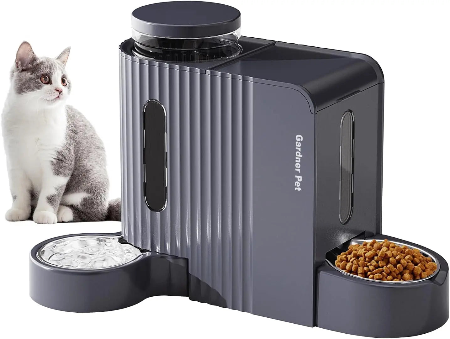 Gravity Pet Feeder & Water Dispenser Set with Stainless Steel Bowls