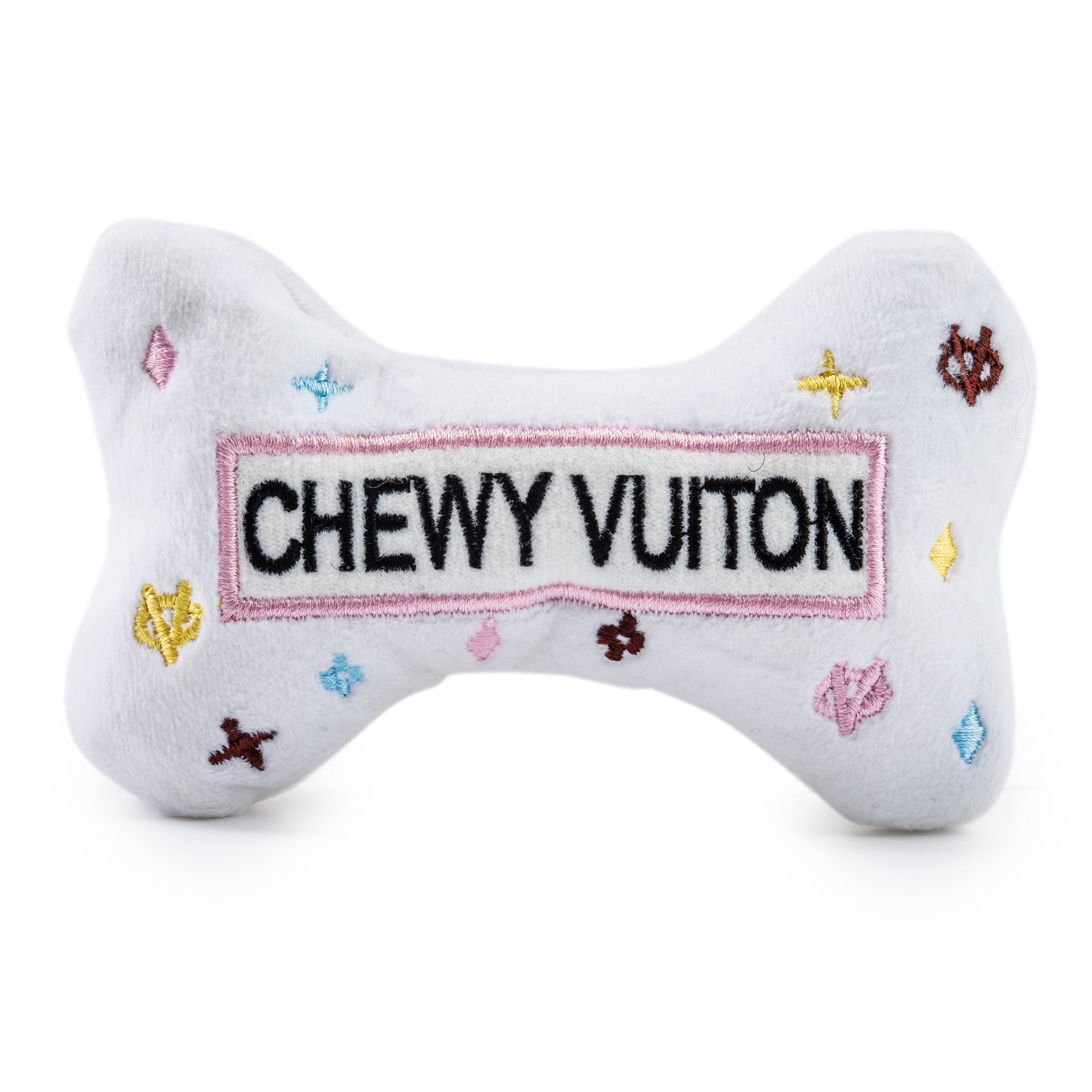 Chewy Vuiton Bone Plush Dog Toy